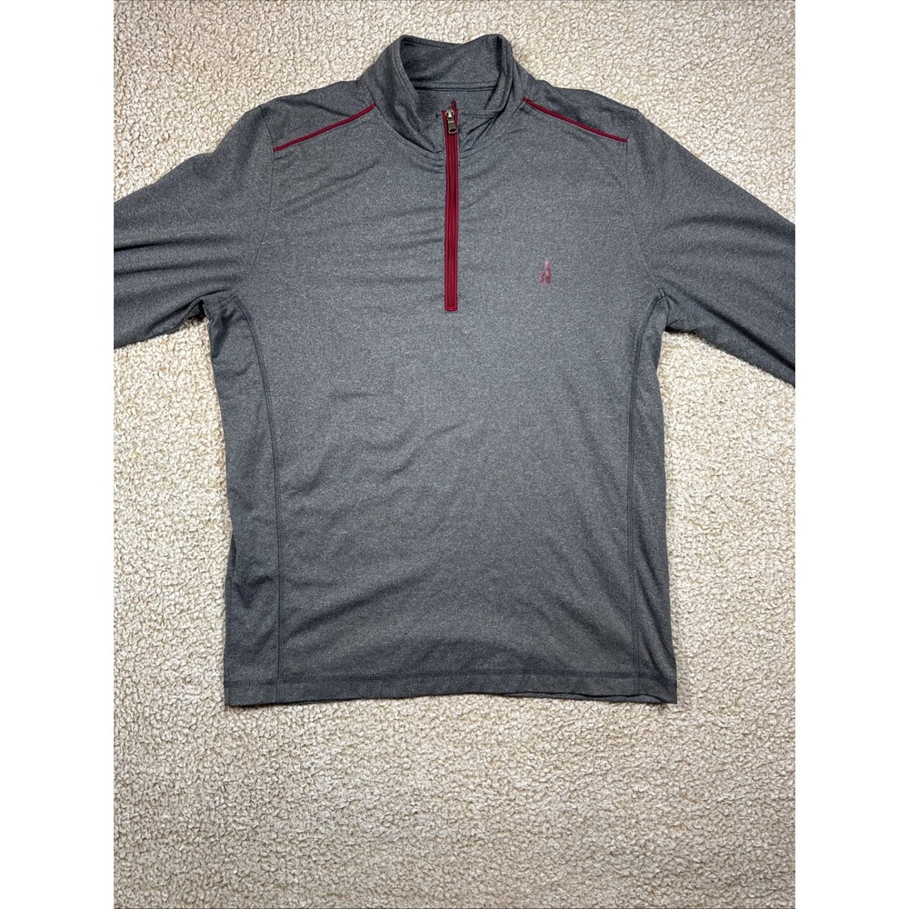 Johnnie-O 1/4 Zip Women's S Gray Performance Pullover Shirt Golf Pink Zip Trim